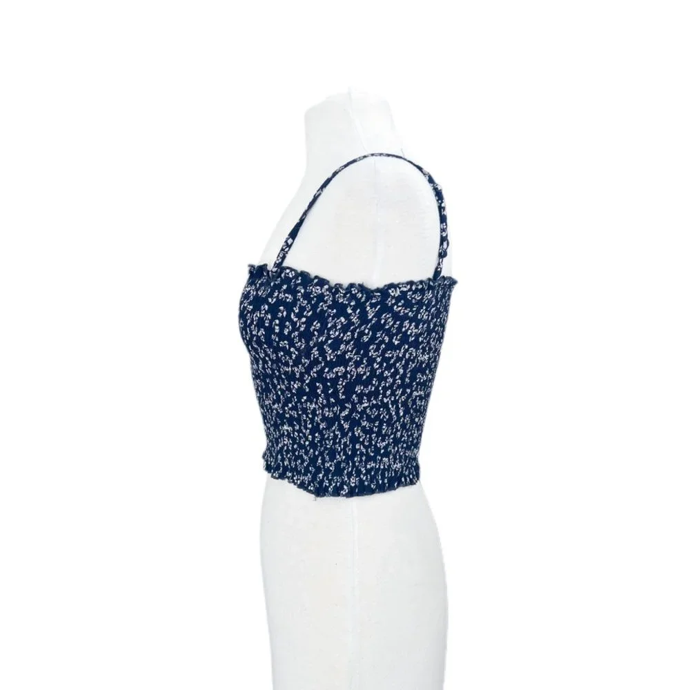 John Galt/Brandy Melville Ally Smocked Crop Tank Top | One Size - Picture 3 of 7